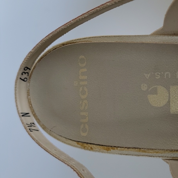 Lifestride Cuscino Vintage Made In USA Vintage Gold Block Heeled Sandals 7.5 N - Picture 16 of 16